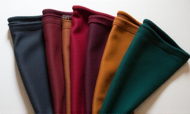 Kolorowe poszetki ułożone w wachlarz